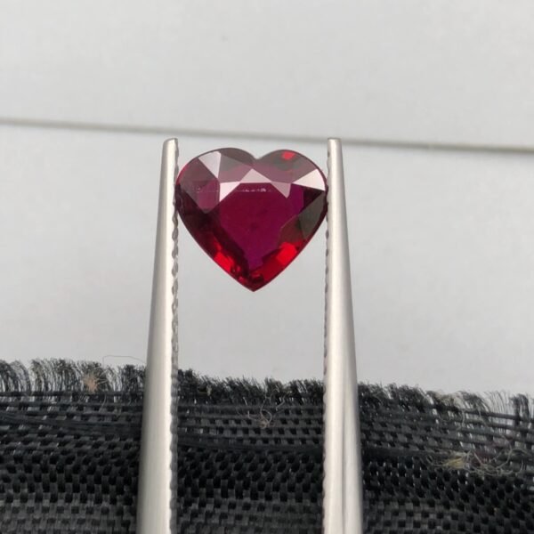 Natural Pigeon Blood Ruby – 1.15 Carat Heart Cut – Mozambique Origin – Beautiful with Natural Inclusions