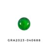 A GRA lab certificate window displaying a premium 5.49-carat natural Zambian emerald with a round modified brilliant cut, featuring a striking vivid green color and excellent face-up symmetry.