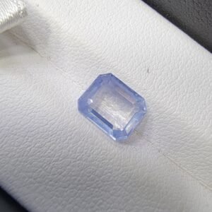 “Natural Sapphire 2.70 Carat – Light Blue – Emerald Step Cut – Transparent Corundum – GGI Certified Gemstone”