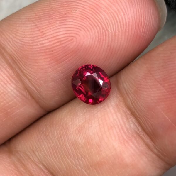 Natural Ruby – 1.50 Carat – Purplish Red – Oval Mixed Cut – Burma Origin – GGI Certified