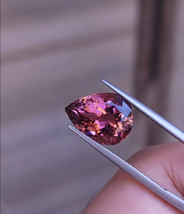 Rare Natural Pink Tourmaline 4.77 Carat – Mozambique Origin – Pear Cut Collector’s Gemstone