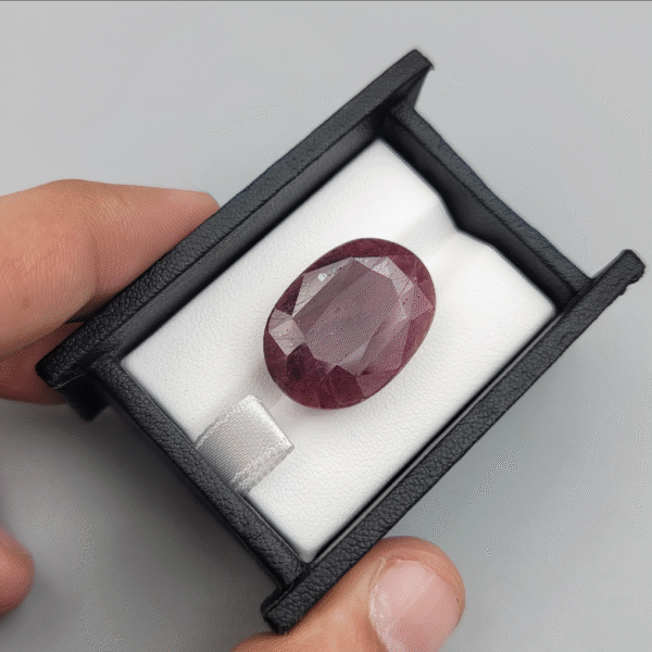 Natural Ruby 39.71 Carat – No Heat – Purplish Red – GGI Certified – Oval Mixed Cut – Collector Grade Gemstone
