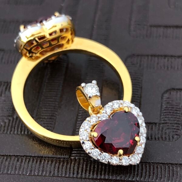 Natural Pigeon Blood Ruby 1.31 Carat – Mozambique Origin – 18k Gold & Diamond Accents – Brilliant Gemstone Luxury Pendant