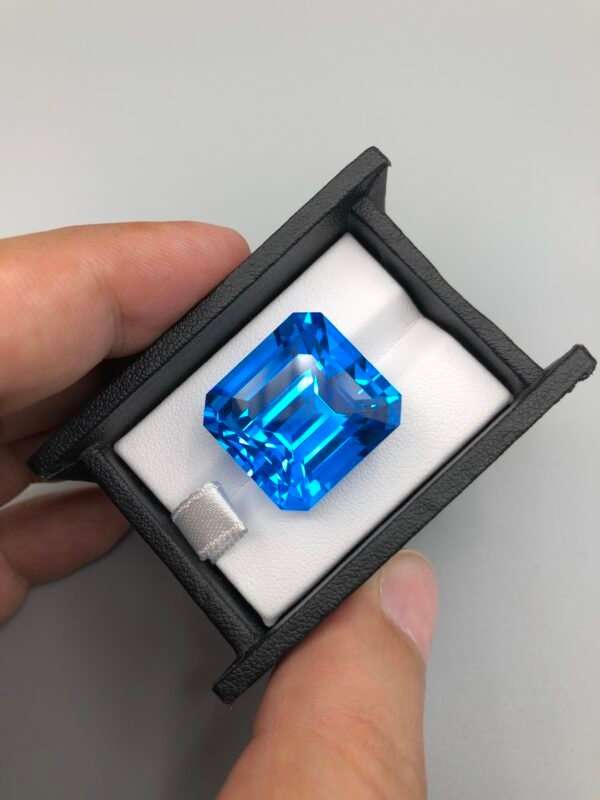 Natural Swiss Blue Topaz – 57.26 Carats – Emerald & Step Cut – GGI Certified – Transparent Gemstone