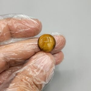 Natural Tiger Eye Gemstone – 10.55 Carat – Round Cabochon – Golden Brown with Chatoyancy – Untreated