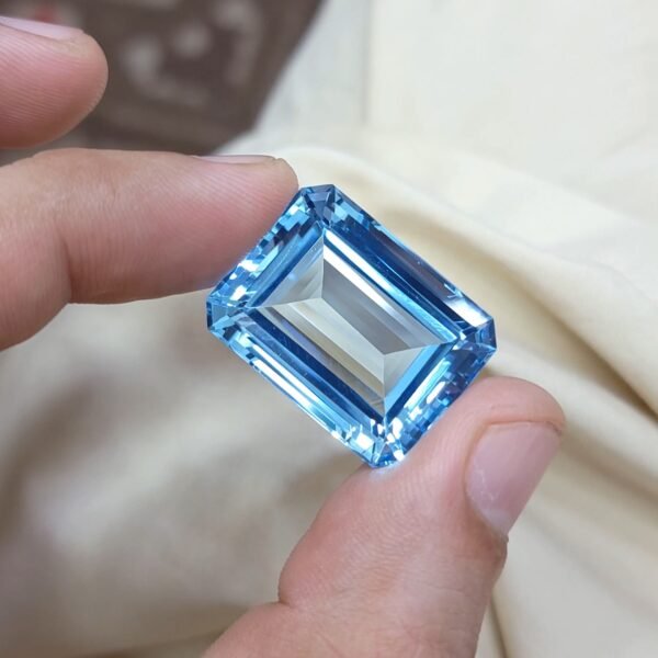 Natural Sky Blue Topaz – 69 Carats – Emerald Step Cut – Radiant Clarity – Collector’s Gemstone