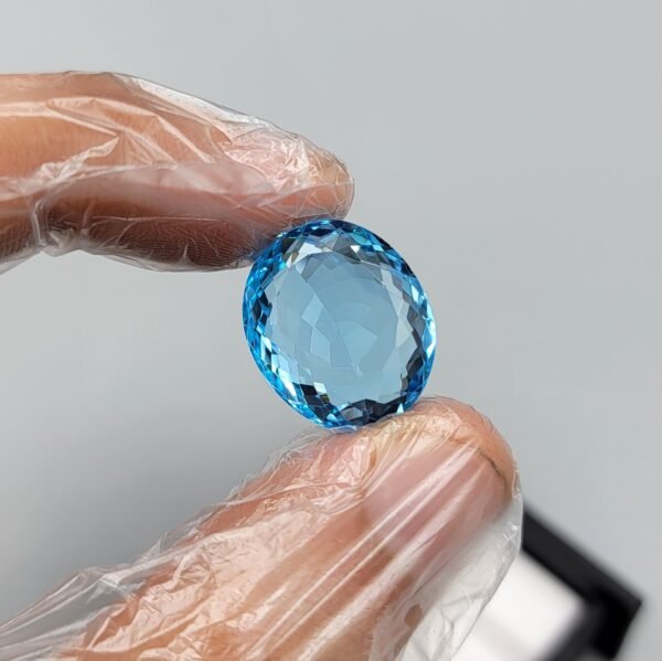Natural Sky Blue Topaz - 28.18 Carat Oval-Cut Gemstone