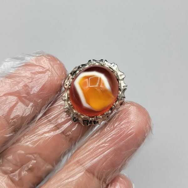 Natural Carnelian Agate - Sterling Silver Ring
