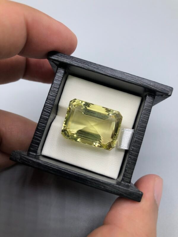 Natural Lemon Quartz - 34.17 Carat Emerald Cut, Certified GGI