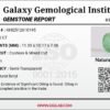 6.05 carat natural green emerald gemstone (Zamurd), cushion mixed cut, semi-transparent, certified by Galaxy Gemological Institute (GGI).