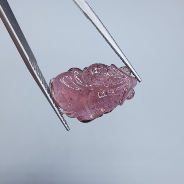 Natural Hand-Carved Mandarin Tourmaline Fish/Lotus - 12.84 Carat - Origin Africa