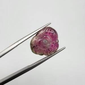 Natural Carving Tourmaline – 9.64 Carats – Handmade Floral Carved Gemstone – Origin Africa
