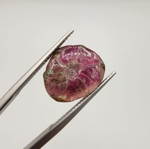 Natural Carving Tourmaline – 9.64 Carats – Handmade Floral Carved Gemstone – Origin Africa