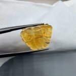 Natural Carving Tourmaline – 8.21 Carats – Handmade Yellow