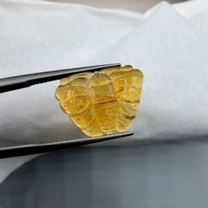 Natural Carving Tourmaline – 8.21 Carats – Handmade Yellow
