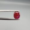 A 0.98 carat natural red Ruby (Yaqoot) from Kabul, Afghanistan, showing both front and back views to display its oval cut, rich saturation, and natural internal characteristics.