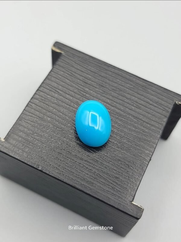 Natural Turquoise (Feroza) – 7.32 Carat Oval Cabochon – GGI Laboratory Certified Untreated Gemstone