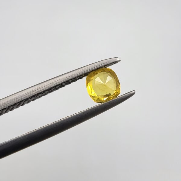 Natural Yellow Sapphire (Pukhraj) – 0.39 Carat – Origin Madagascar – Cushion Cut Gemstone