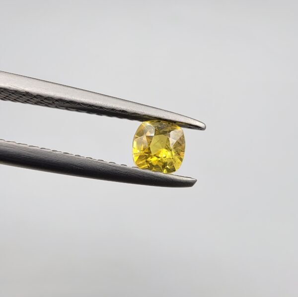Natural Yellow Sapphire (Pukhraj) – 0.39 Carat – Origin Madagascar – Cushion Cut Gemstone