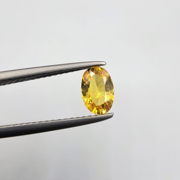Natural Yellow Sapphire (Pukhraj) – 0.67 Carat – Origin Madagascar – Oval Cut Gemstone