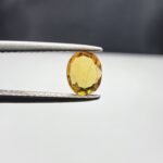 Natural Yellow Sapphire (Pukhraj) – 0.48 Carat – Origin Madagascar – Oval Cut Gemstone