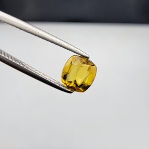 Natural Yellow Sapphire (Pukhraj) – 0.69 Carat – Origin Madagascar – Cushion Cut Gemstone