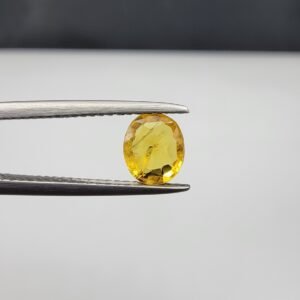 Natural Yellow Sapphire (Pukhraj) – 0.78 Carat – Origin Madagascar – Oval Cut Gemstone