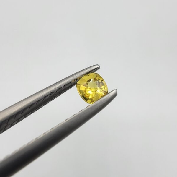 Natural Yellow Sapphire (Pukhraj) – 0.17 Carat – Origin Madagascar – Cushion Cut Gemstone