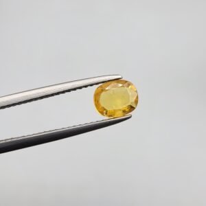 Natural Yellow Sapphire (Pukhraj) – 0.65 Carat – Origin Madagascar – Oval Cut Gemstone