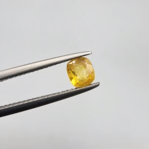 Natural Yellow Sapphire (Pukhraj) – 0.57 Carat – Origin Madagascar – Cushion Cut Gemstone