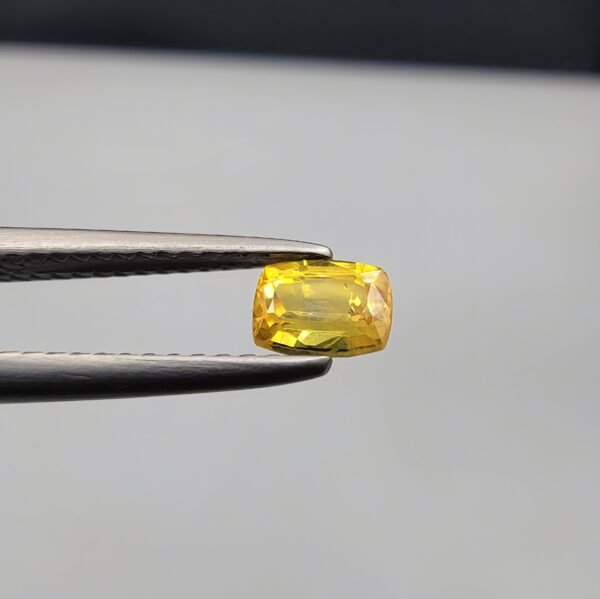 Natural Yellow Sapphire (Pukhraj) – 0.53 Carat – Origin Madagascar – Cushion Cut Gemstone