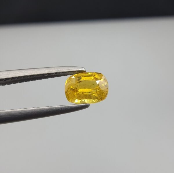 Natural Yellow Sapphire (Pukhraj) – 0.53 Carat – Origin Madagascar – Cushion Cut Gemstone