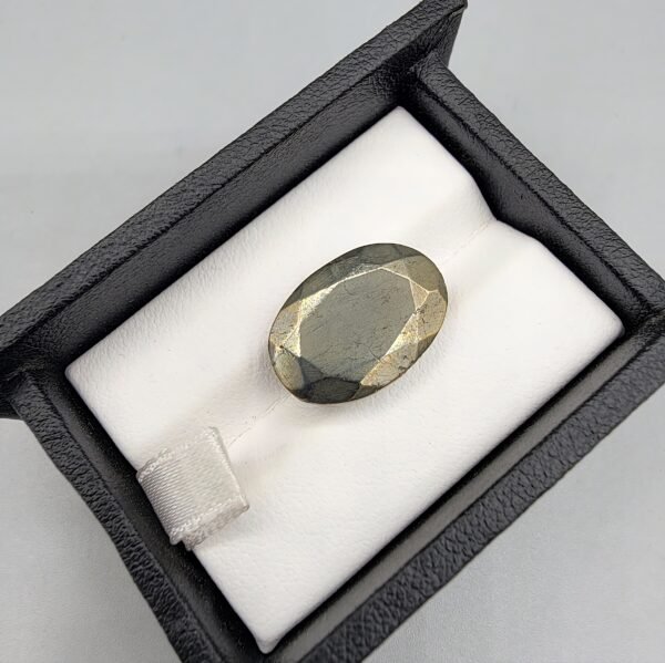 Natural Pyrite – 20.23 Carat – Faceted Oval Shape – Collector’s Metallic Gemstone