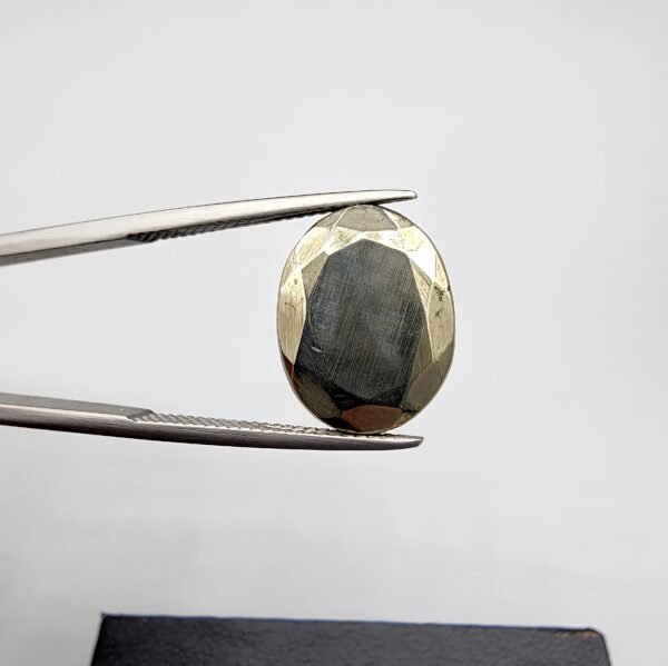 Natural Pyrite – 17.97 Carat – Faceted Oval Shape – Collector’s Metallic Gemstone