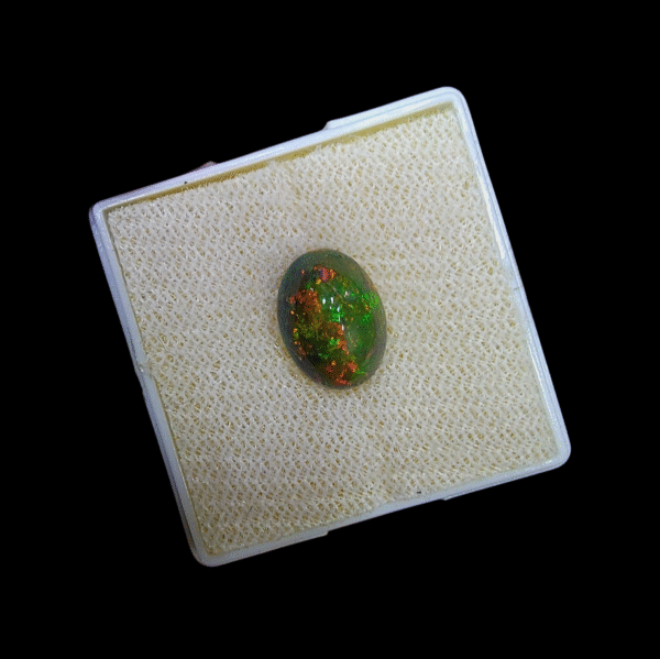 Natural Black Opal – 2.01 Carat – Ethiopia – Intense Red, Yellow & Green Fire – Premium Collector Quality