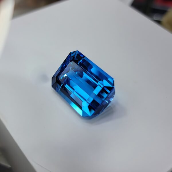 Natural Swiss Blue Topaz – 56.89 Carat – Square Rectangular Step-Cut Gemstone – 100% Clean & Inclusion-Free