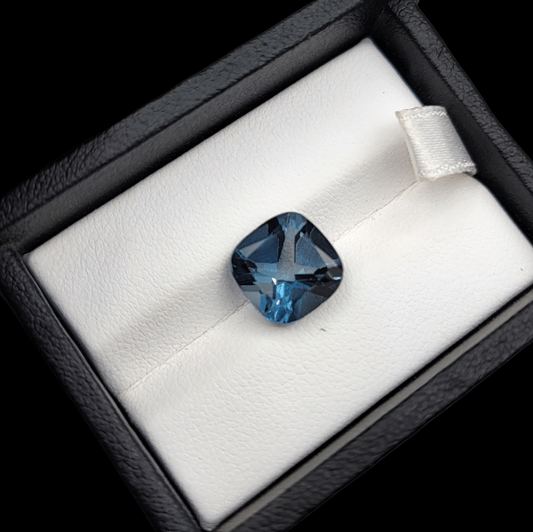 Natural London Blue Topaz – 5.64 Carats – Cushion Cut – Premium Deep Blue Gemstone