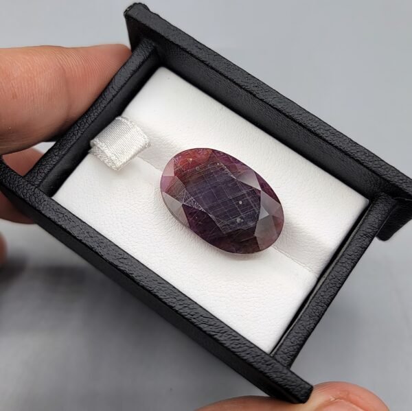 High-quality natural ruby, 23.96 carat, Mozambique origin, unheated and untreated, deep red gemstone for jewelry and collection.