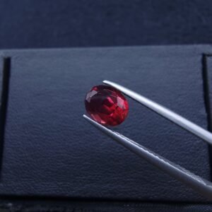 “Natural Almandine Garnet 1.66 Carat – Oval Brilliant Cut – Purplish Red Transparent Gemstone – GGI Certified”