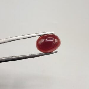 Natural red chalcedony agate aqeeq cabochon gemstone 3.24 carat from Iran