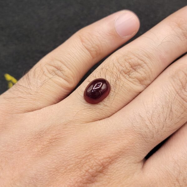 Natural red chalcedony agate aqeeq cabochon gemstone 3.24 carat from Iran