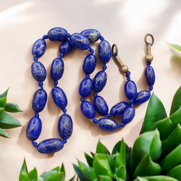 Natural Lapis Lazuli (Lajward) String – 60 Grams – Premium Afghan Origin – Deep Royal Blue Beads