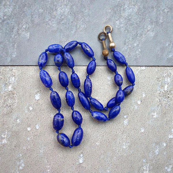 Natural Lapis Lazuli (Lajward) String – 44 Grams – Premium Afghan Deep Blue Beads