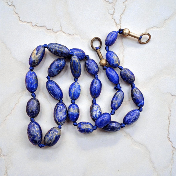 Natural Lapis Lazuli (Lajward) String – 56 Grams – Premium Afghan Blue Stone Beads