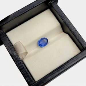 Natural Blue Sapphire – 1.25 Carat – Burma Origin – Oval Shape – Transparent