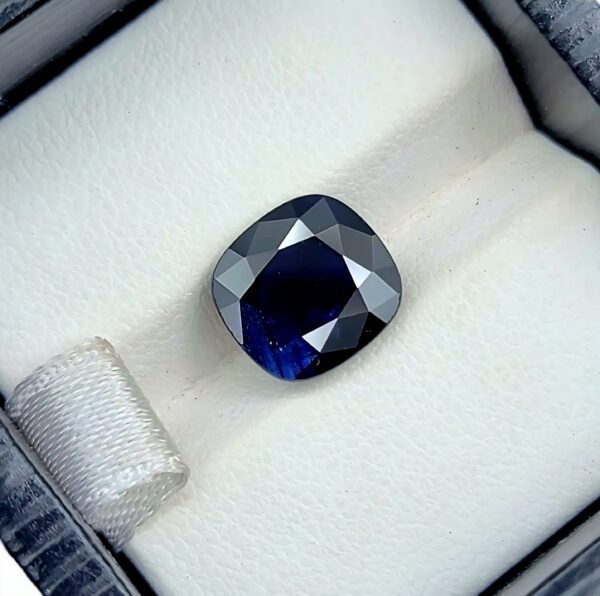 Natural Blue Sapphire – 3.92 Carat – Deep Royal Blue – Cushion Cut – Australia Origin