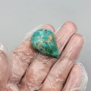 Natural Turquoise (Hussaini Feroza) – 74.80 Carat – Pear Shape – Neyshabur Iran