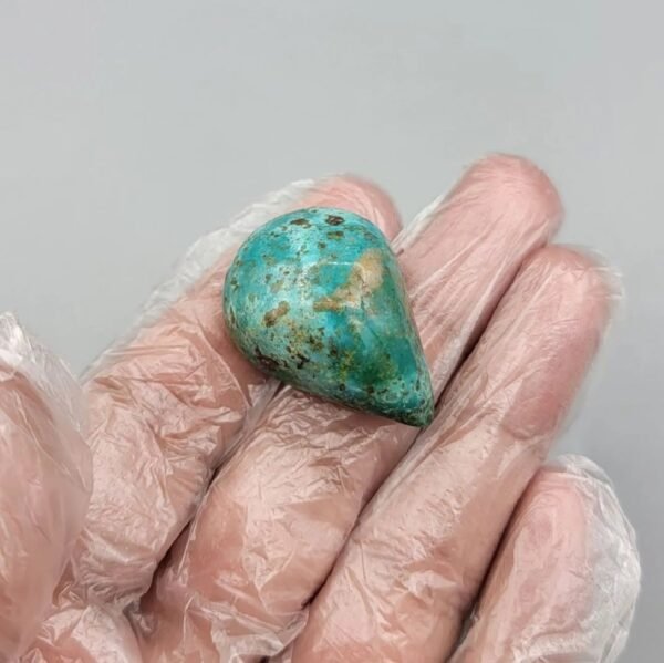 Natural Turquoise (Hussaini Feroza) – 74.80 Carat – Pear Shape – Neyshabur Iran