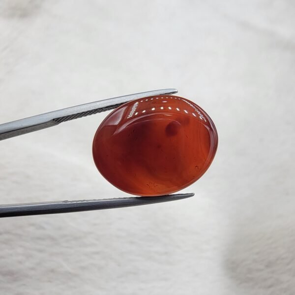 Natural carnelian agate oval cabochon 17.76 carat red aqeeq gemstone from Yemen