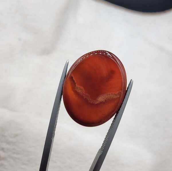 Natural carnelian agate oval cabochon 17.76 carat red aqeeq gemstone from Yemen